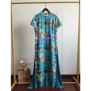 越Ji 春夏新款優雅氣質改良新中式國風立領旗袍連衣裙女奧黛裙