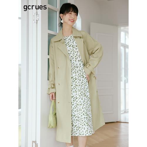 gcrues英倫風雙排扣風衣外套女春秋2025新款中長款韓版設計感高級