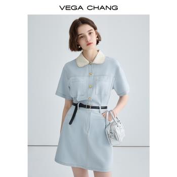VEGA CHANG法式女夏氣質連衣裙