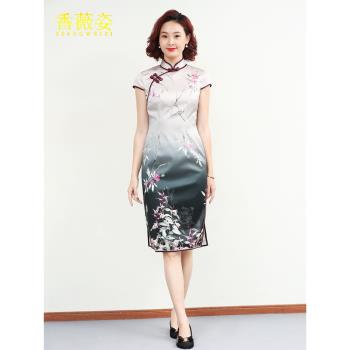 真絲改良旗袍2025夏季修身顯瘦中國風高階精緻新中式高階感禮服女