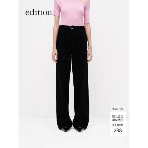 edition黑色系帶小眾直筒褲