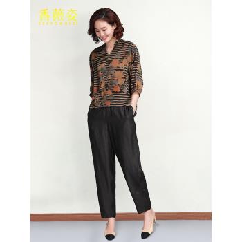 真絲香雲紗女士夏裝女2025年時尚媽媽襯衣夏季上衣穿搭高階感襯衫