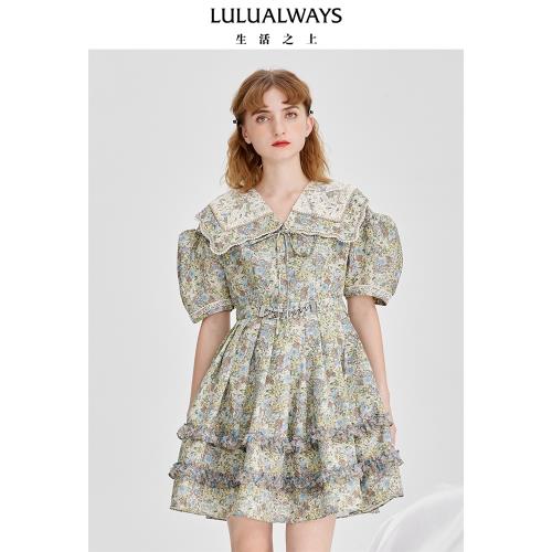LULUALWAYS法式田園風短袖連衣裙