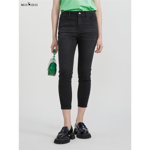 謎底緊身九分牛仔褲女春季新款顯瘦小腳褲鉛筆褲女231MK0075