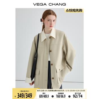 VEGA CHANG寬松顯瘦氣質休閑風衣