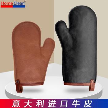 烤箱手套防燙加厚長耐高溫烤箱專用得商用手套高檔輕奢真牛皮手套