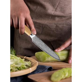 不銹鋼菜刀切肉鋒利免磨刀夾鋼菜刀廚師專用超快鋒利大馬士革廚刀