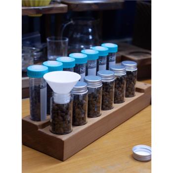 嶼來 櫸木咖啡豆單劑量分裝管 密封玻璃罐 單向氣閥5離心管比克曼
