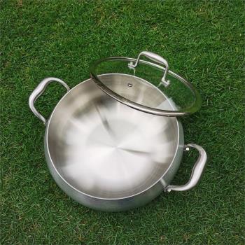 德式一體成型無涂層湯鍋316不銹鋼蒸鍋蘋果鍋火鍋燉鍋熬阿膠鍋
