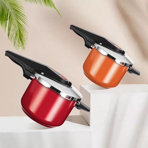 UKK炫彩高壓鍋304不銹鋼家用壓力鍋9重安全防爆燃氣電磁爐通用