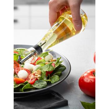 德國GEFU透明玻璃廚房家用分裝油瓶醋瓶橄欖油壺小號防滴漏醬油瓶