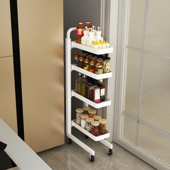 三層廚房夾縫置物架落地多層小尺寸冰箱縫隙靠墻窄邊柜收納小推車