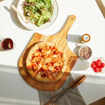 意大利橄欖木實木披薩板面包板木質托盤高端家用牛排板西餐擺盤