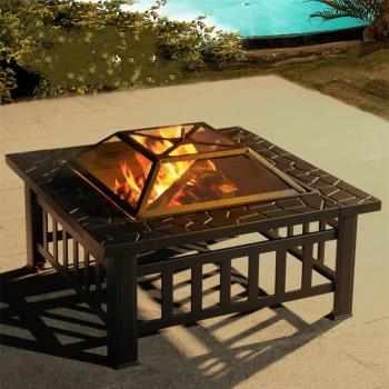 別墅燒烤火爐庭院花園室內外桌臺圍爐取暖煮茶聚會耐高溫烤涮一體