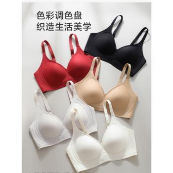無痕文胸內衣女無鋼圈薄款軟支撐聚攏防下垂美背透氣果凍條細肩帶