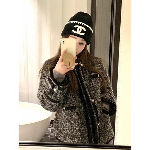 加棉羊毛小香風外套女短款2025冬季新款韓版寬松氣質加厚保暖上衣