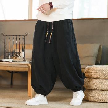 燈芯絨中國風秋季復古大碼休閑褲