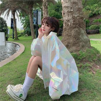 外套女亮面鐳射夏季小個子防曬衣