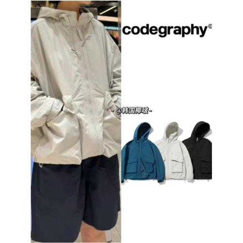 韓國椰啵 codegraphy 沖鋒衣~美式夏季輕薄夾克沖鋒衣連帽外套