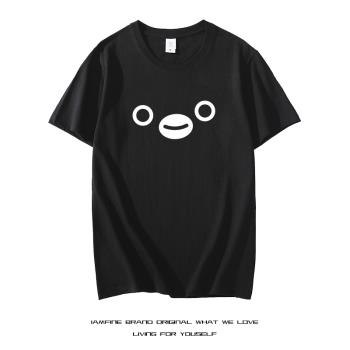 日本西瓜卡Suica企鵝T恤魔性沙雕草莓搞笑表情包短袖男女情侶衣服