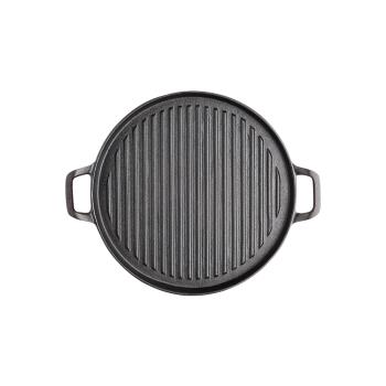 鑄鐵烤盤不粘牛排煎鍋電磁爐平底鍋烤肉家用無涂層商用圓鐵板燒盤