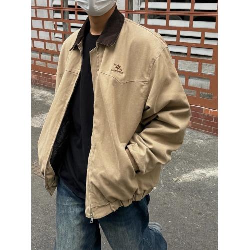 2025新款休閑夾克衫寬松美式高街穿搭棒球服男工裝飛行員外套純棉