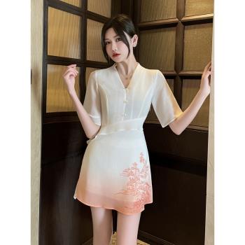 足療店工作服女中式高階養生spa技師工服性感雪紡美容院柔式服裝