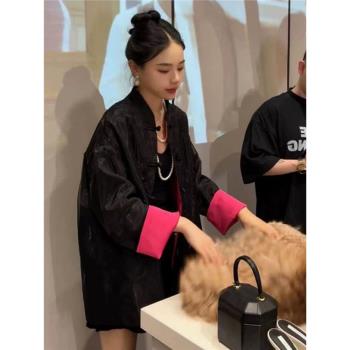 新中式復古今年流行外套女春裝設計感黑色上衣古風時尚盤扣襯衫潮