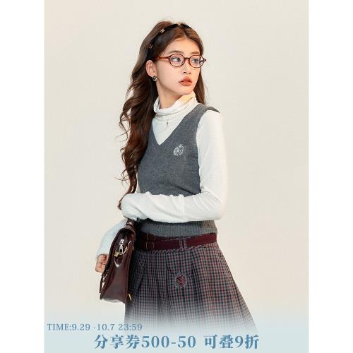 【梗豆物語】KH原創款學院風慵懶韓系2023冬款女針織修身毛衣馬甲