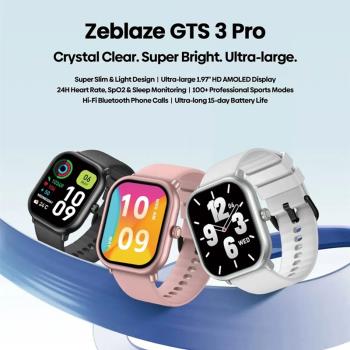 New Zeblaze GTS 3 Pro Smart Watch Ultra-big HD AMOLED Screen