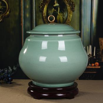 景德鎮米缸米桶陶瓷帶蓋面缸油缸家用10斤20斤15防潮蟲儲物罐擺件