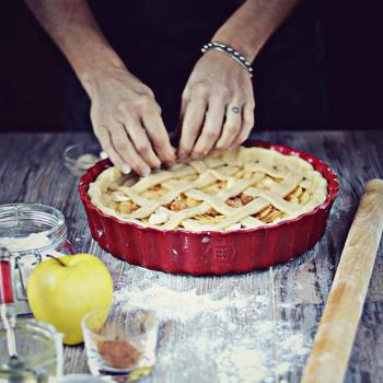 法國進口Emile Henry菊花派盤 陶瓷蘋果派模具披薩盤烤箱家用烘焙