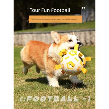 狗狗玩具球柯基邊牧拉布拉多訓練玩耍足球中大型犬寵物耐咬狗用品