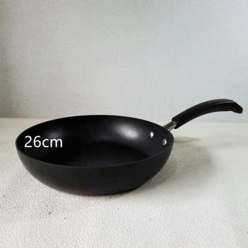 美國美亞26cm平底鍋無油煙防燙黑色電磁爐燃氣通用復合底煎鍋家用
