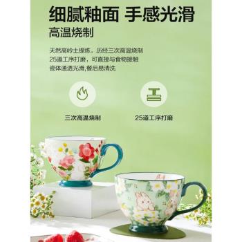 網易嚴選陶瓷馬克杯家用單人喝水可愛卡通男女生情侶辦公室茶杯子