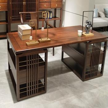 新中式全實木小戶型家具組合書桌