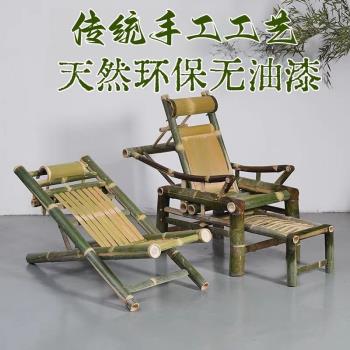 老式竹躺椅家用折疊椅逍遙椅傳統靠背椅老人午休睡椅搖搖椅涼椅