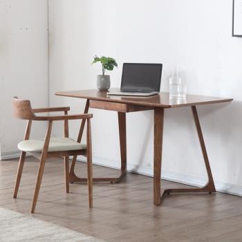 北歐實木長方形書桌家用書法桌簡約現代電腦桌辦公桌帶抽屜寫字桌