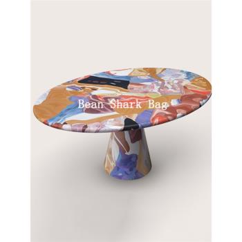 豆鯊包玻璃鋼創意彩繪荷蘭休閑桌