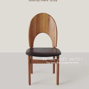 中古實木創意設計師款葉型餐椅