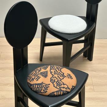 法式中古實木餐椅化妝椅設計師靠背美式復古家用椅子臥室書椅