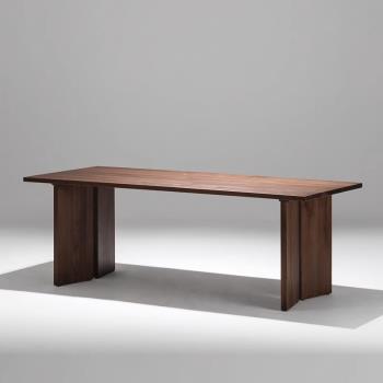 北歐簡約實木餐桌復古茶桌會議侘寂風原木大板工作臺長桌客廳書桌