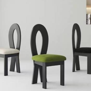 北歐餐椅客廳家用餐廳桌椅法式復古實木椅靠背休閑椅子臥室化妝椅
