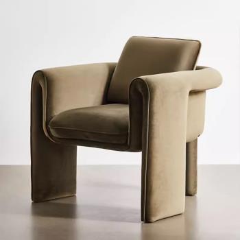 北歐現代輕奢ins網紅款創意個性設計客廳陽臺休閑單人小沙發椅