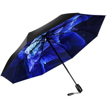 天堂傘 自動黑膠晴雨傘 三折女士雨傘折疊太陽傘花傘 可印字logo
