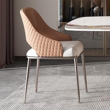 餐桌椅子靠背椅家用意式極簡輕奢高級感簡約創意書房書桌茶桌椅子