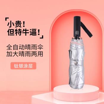 雙層純色遮陽傘防曬防紫外線便攜全自動折疊透風晴雨兩用簡約超輕