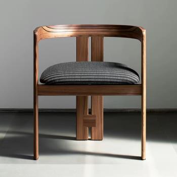 中古餐椅法式復古餐桌椅設計師侘寂風美式實木家用椅洽談椅侘寂風
