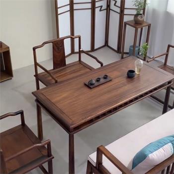 烏金木羅漢床現代中式辦公茶桌椅