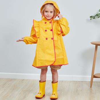 曦之桐荷葉邊公主款可愛時尚兒童雨衣 寶寶學生女童雨披防風衣